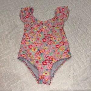 🦅 Floral Ruffle Sleeve Swimsuit